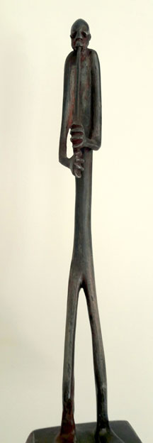 Lucas SITHOLE LS6107 "Penny whistler II. " 1961  Sculpture in wood on wooden base - 48cm H