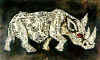 LS6209 Lucas SITHOLE "Rhinoceros" 1962 Mixed media/enamel paint 63.5x101 cm (BHP Billiton Art Collection, Johannesburg)