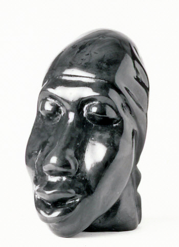 Lucas SITHOLE LS6401 "Swazi girl with doek" ("Head of Thandi"), 1964 - Indigenous wood from Namibia - 35x18x26 cm