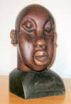 LS6406 Lucas SITHOLE "African Head", 1964 - Mahogany - 28x17x14 cm