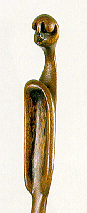 LS6514 Lucas SITHOLE "Praying mantis" 1965 Light wood on liquid steel base 51 cm H (close-up)