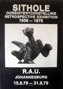 Lucas SITHOLE exhibition poster showing LS6601 at R.A.U., Johannesburg in 1979