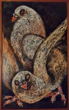 Lucas SITHOLE LS6720 "Doves", 1967 - acryl, mixed media - 100x67 cm