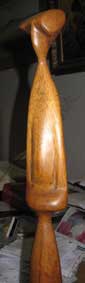 LS7329 Lucas SITHOLE "Girl with doek", 1975 mahogany on liquid steel base 47.5x12x11cm