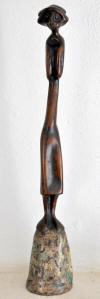 Lucas SITHOLE LS7844 "Hamba Kahle I."., 1978 - mahogany on liquid steel base - 67cm H (front)