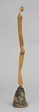 Lucas SITHOLE LS8310 "Not you!", 1983 - Yellow wood from Zululand on liquid steel base - 074x012x013 cm (backview)