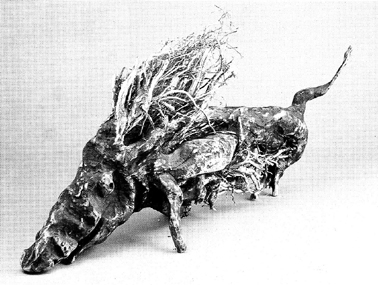 LS8812 Lucas SITHOLE "You won't find me any more! (Warthog)" 1988 Indigenous wood (root) 053x118x027 cm (left view)