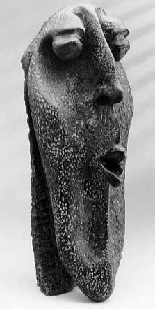 SITHOLE LS9002 "Please do come back if you can't find it!" ("Head"), 1990 - Indigenous wood from Zululand with copper oxide patina - 069x028x038 cm