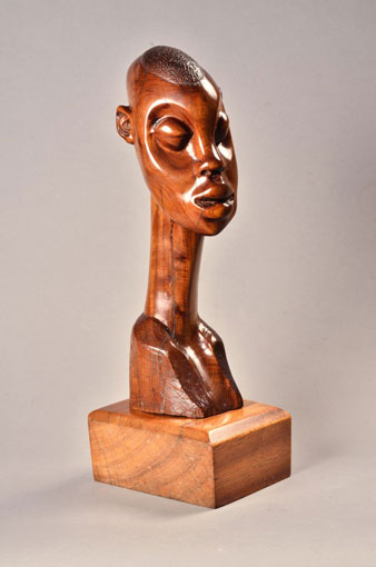 LS6008 Lucas SITHOLE "African Man", abt. 1960 - indigenous wood 35x11x5 cm excluding base