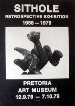 Lucas SITHOLE exhibition poster showing LS6601 at Pretoria Art Museum in 1979