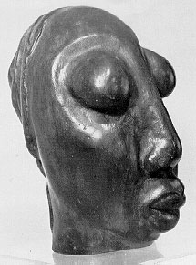 LS6804 Lucas SITHOLE "Portrait (of my wife)" ("Head"), 1968 - Bronze (cast 3/3) - 035x028x025 cm